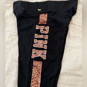 Victoria’s Secret pink sequin leggings size xl